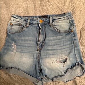 Kendall & Kylie Light Blue Distressed Jean Shorts